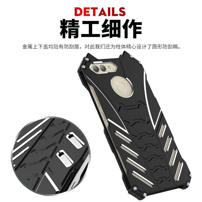 R-Just Batman Shockproof Aluminum Shell Metal Case with Custom Batarang Stent for Huawei nova 2 & Huawei nova 2 Plus