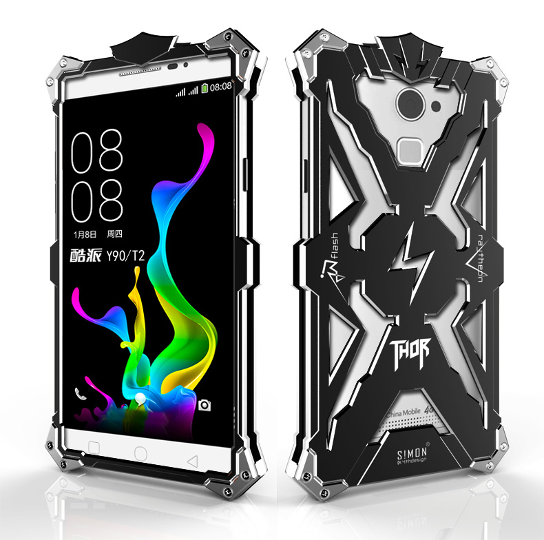 SIMON THOR Aviation Aluminum Alloy Shockproof Armor Metal Case Cover for Coolpad Y90