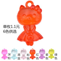 Childrens transparent acrylic crystal beaded pendant cartoon cat handmade necklace bag pendant toy gem