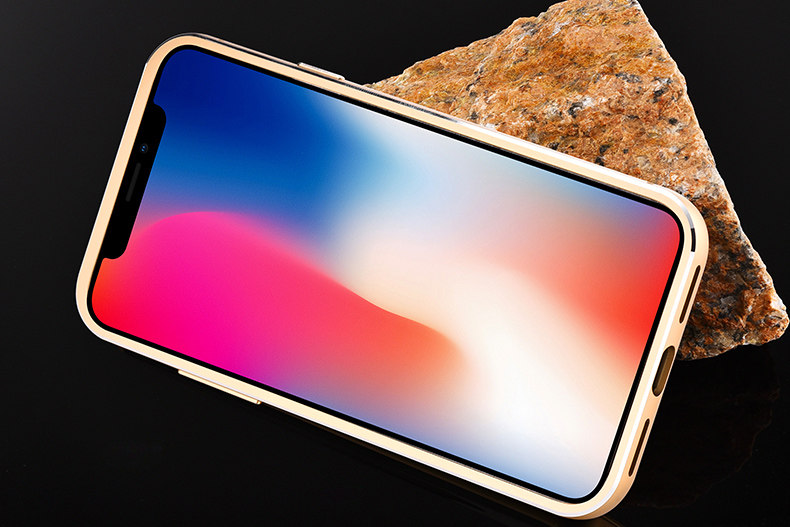 iMatch Luxury Aluminum Metal Bumper Carbon Fiber Back Cover Case for Apple iPhone X