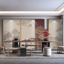 New Chinese-style Xiangyun Pavilion wall panels Chinese-style classical teahouse wall panels restaurant restaurant bamboo fiber decoration panels