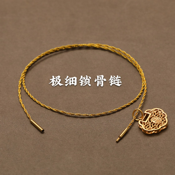 극도로 얇은 쇄골 체인 실버 보석을 가진 여성을위한 골드 펜던트 끈 jade buddha jade 펜던트 평화 잠금 크로스 목걸이 밧줄 교수형