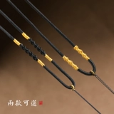 Черная золотая подвеска из нефрита из воскового агата, ремешок ручной работы подходит для мужчин и женщин