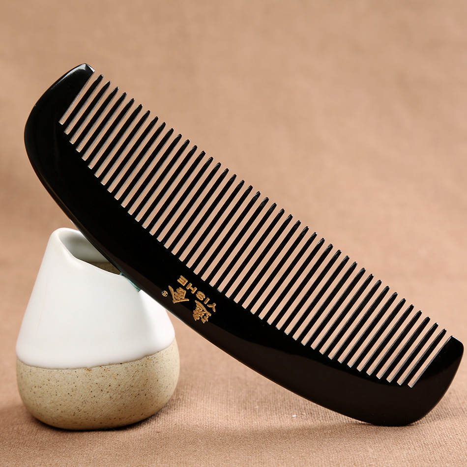 Natural horn comb authentic hair loss Household electrostatic large thickened horn comb female anti-straight hair fine teeth pure