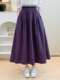 Women's A-Line Skirt for Autumn 2025, New High-Waisted Long Skirt, Solid Color, Large Flared Umbrella Skirt, Mid-Length Drapey Skirt