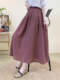 Loose Casual Slimming Look Pure Color A-Line Cotton and Linen Skirt Women's 2025 Summer New Style Foreign Style Age-Reducing Mid-Length Skirt
