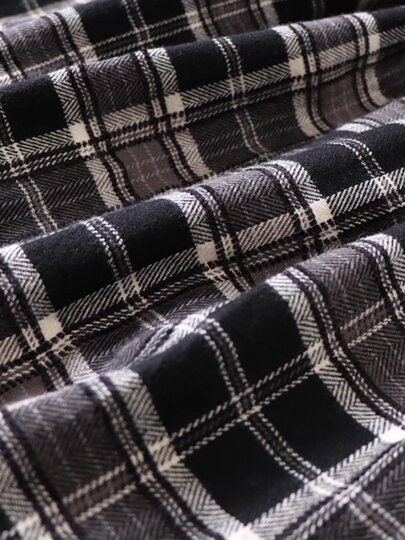 Retro Literary Brushed Cotton Plaid Skirt for Women, New Spring & Fall Style, Loose and Versatile, Elastic Waist, Women's Skirt, A-Line Skirt