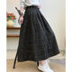 Woolen Skirt 2025 Autumn and Winter New Thickened Wool Plaid Retro A-Line Large Hem Mid-Length Skirt for Petite Women