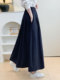 Women's A-Line Skirt for Autumn 2025, New High-Waisted Long Skirt, Solid Color, Large Flared Umbrella Skirt, Mid-Length Drapey Skirt