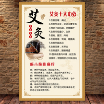 Moxibustion publicity wall chart traditional Chinese medicine health beauty body therapy cupping advertising picture scraping poster wall stickers