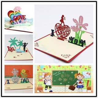 3D Paper-cut Mother's Day Greeting Card Blessing Card Hollow Holiday Greeting Card Singing I Love Mom Thanksgiving Card Postcard