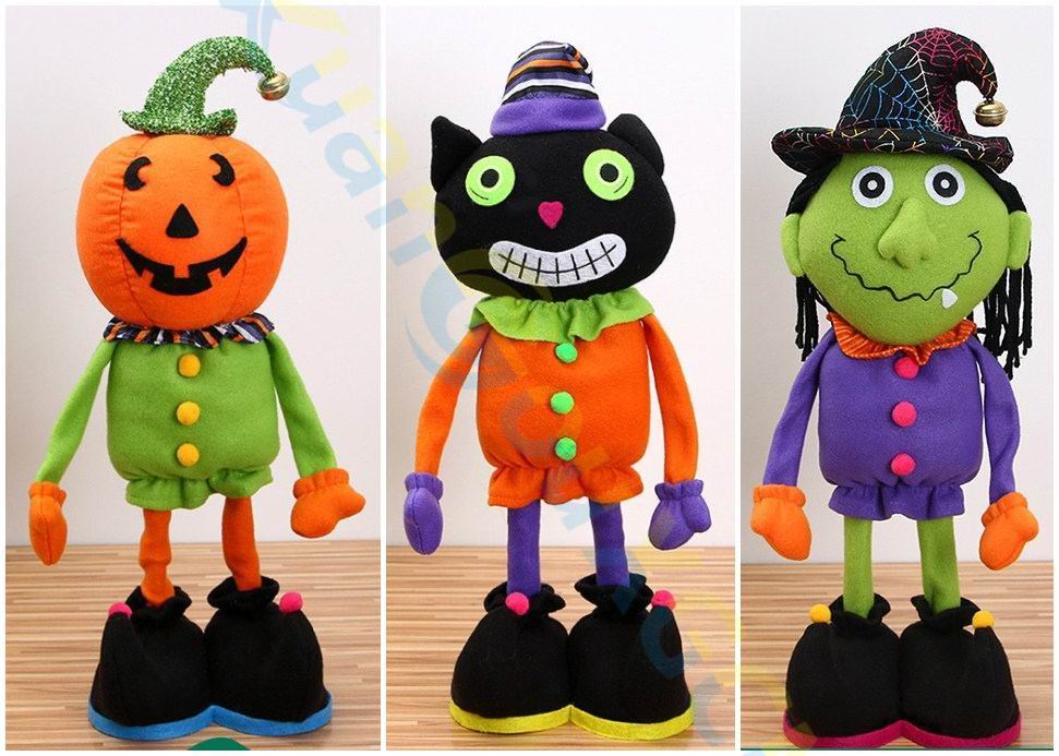 Pumpkin Witch black cat telescopic doll public Tsai Halloween Decorations Bar Mall Restaurant Swing children Toys