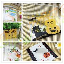 100 Halloween self-adhesive bags Pumpkin Biscuits candy handmade soap bags rainbow baking packaging