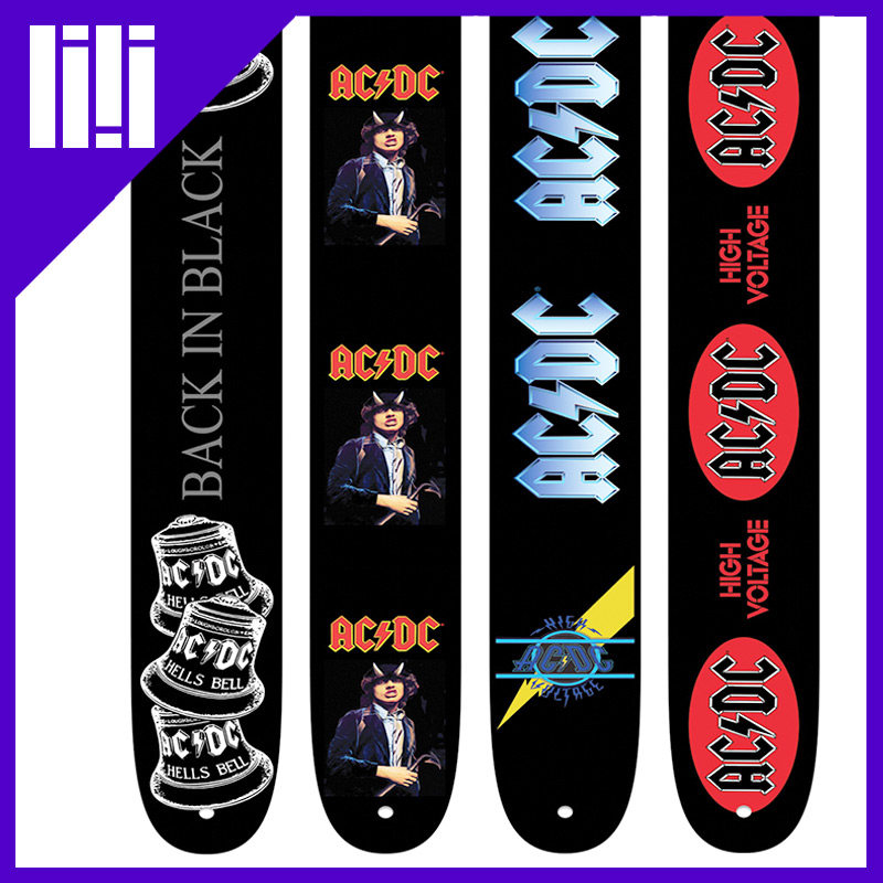 Perris Pires AC DC band Genuine Authorised Signature of electric wood Guitar Leather Braces Clear Cabin-Taobao