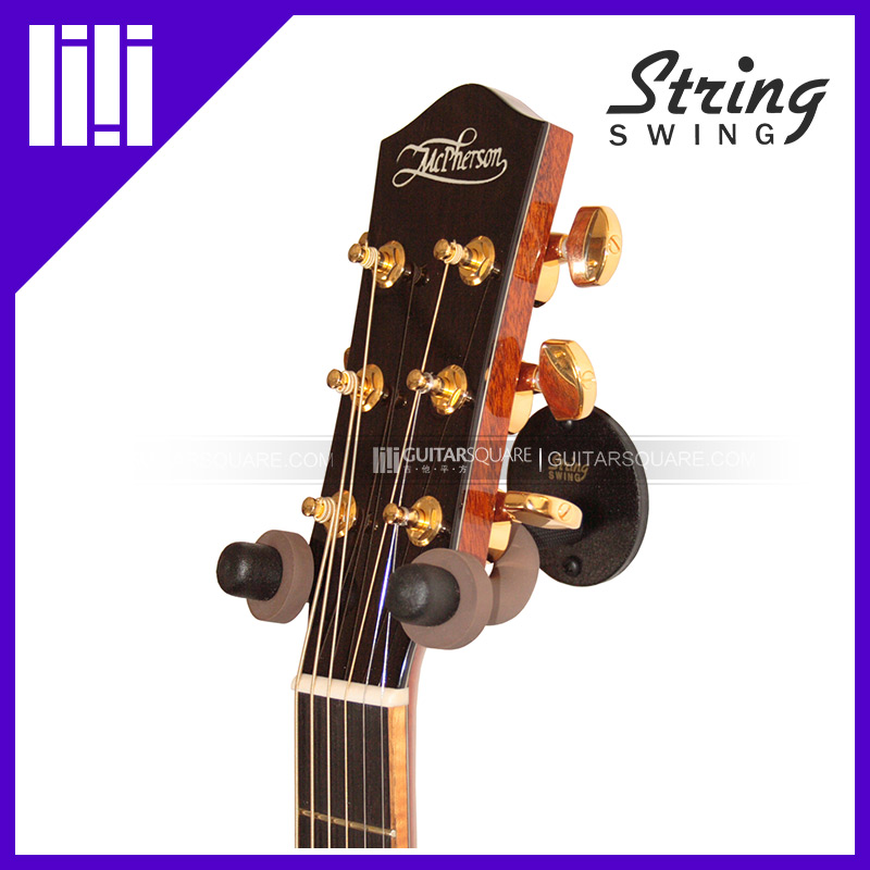 American StringSwing black sand metal wall hanging guitar hanger BCC11K round BCC02 spot