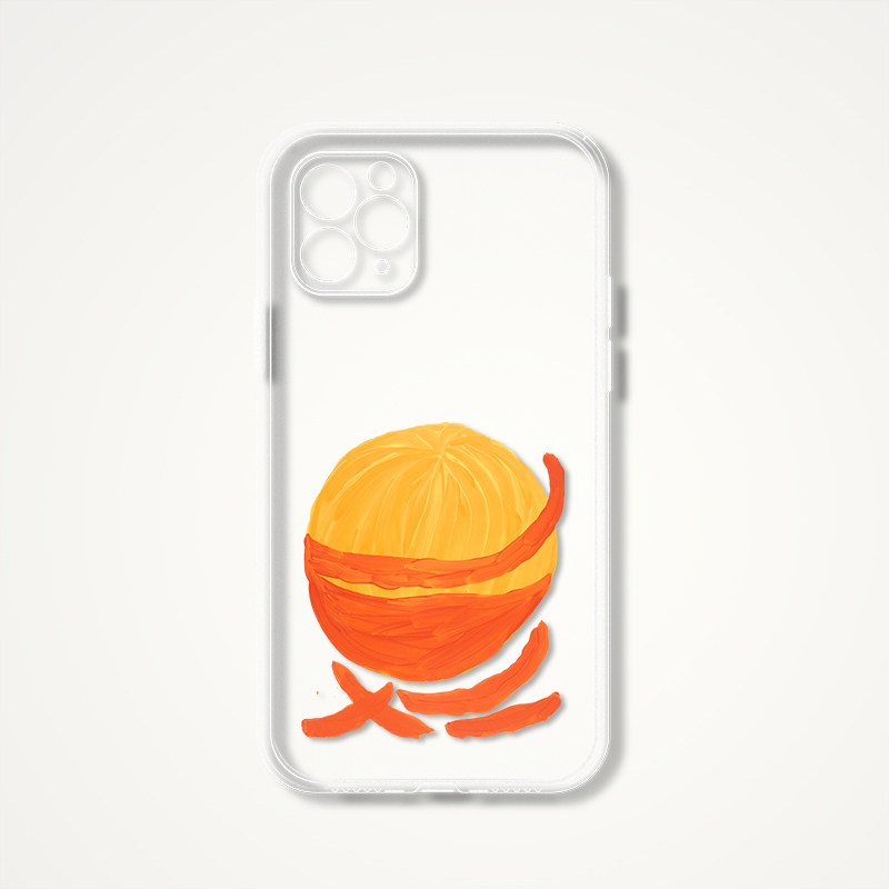 David Shrigley Artistic Minimalist Fruit and Bird Art Clear iPhone Case