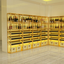 Industrial Wine Golden Grapes Show Rack Customized Golden Wine Cabinet Creative Wine Rack Commercial