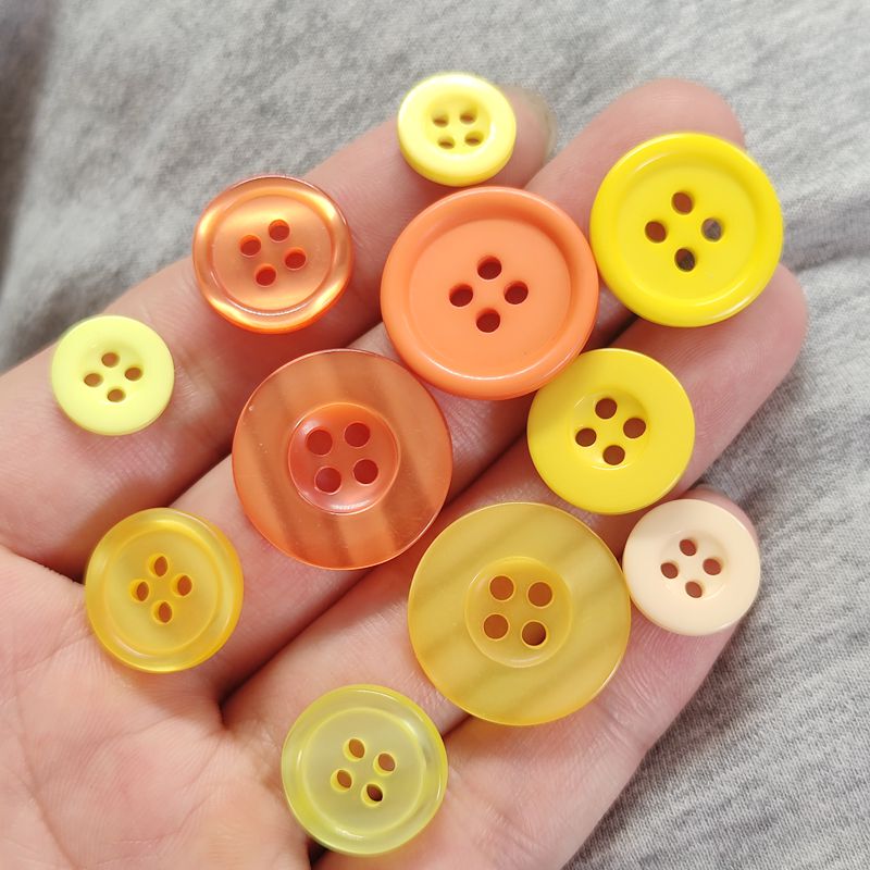Light Yellow, Pale Yellow, Turmeric Yellow, Beige, Orange, Apricot, Knitwear, Pajamas, Outerwear, Sweaters, Pearlescent Buttons in Various Sizes