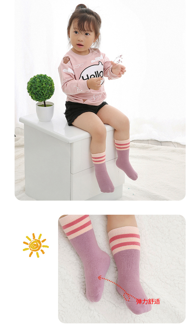 Vớ em bé cotton mùa thu và mùa đông cộng với nhung dày trẻ em terry khăn vớ bé trai và bé gái ống dài mùa đông tất vớ cho bé sơ sinh
