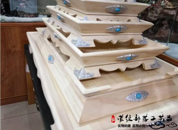 Mông Cổ nướng toàn bộ món thịt cừu khay thịt cừu nướng trở lại tấm thịt cừu nướng chân món ăn khách sạn bộ đồ ăn Mông Cổ đặc biệt tấm gỗ rắn - Tấm bát gỗ