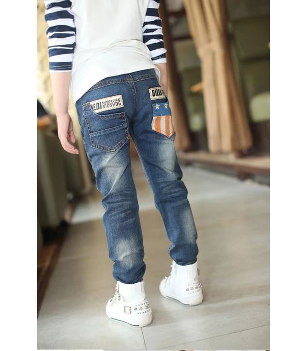 2019 trai mới quần jeans mùa xuân trẻ em mặc quần trẻ em quần lớn trẻ em quần giản dị mùa xuân và mùa thu thủy triều - Quần