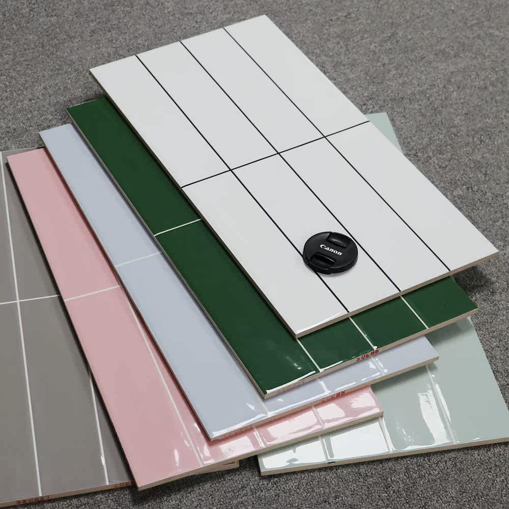 Macarons Bright Light Small White Brick Kitchen Milk Tea Shop Wall Brick 300x600 White Ink Green Makeup Room Balcony Tiles