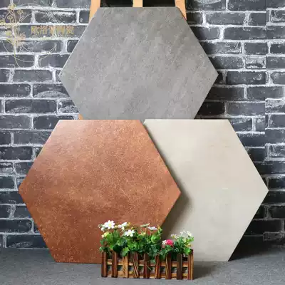 Hexagon tile 520*600 living room kitchen hexagonal antique cement brick shop hot pot restaurant casual farm floor tiles