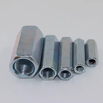Galvanized wire rod nut lengthened thickened hexagonal nut Rosie rod connection nut connector screw cap M5M6M8-M24