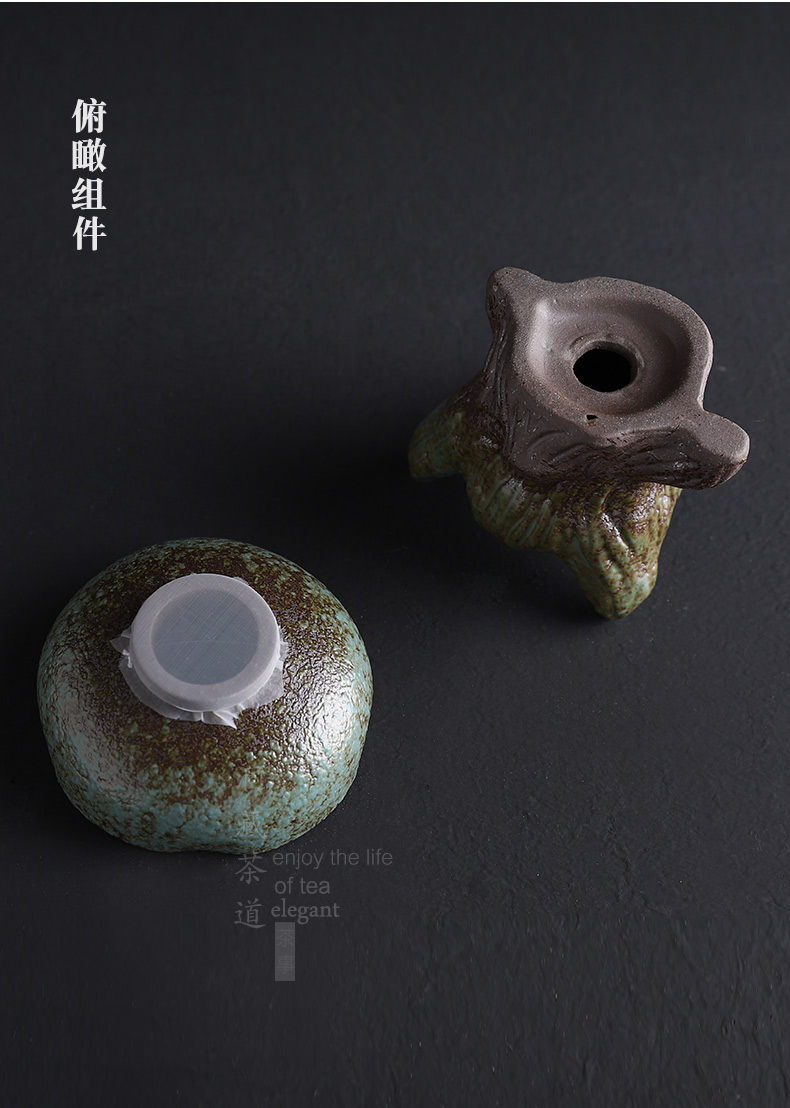 Restoring ancient ways in building coarse pottery tea filter) coarse pottery creative household automatic filter ceramic kunfu tea strainer