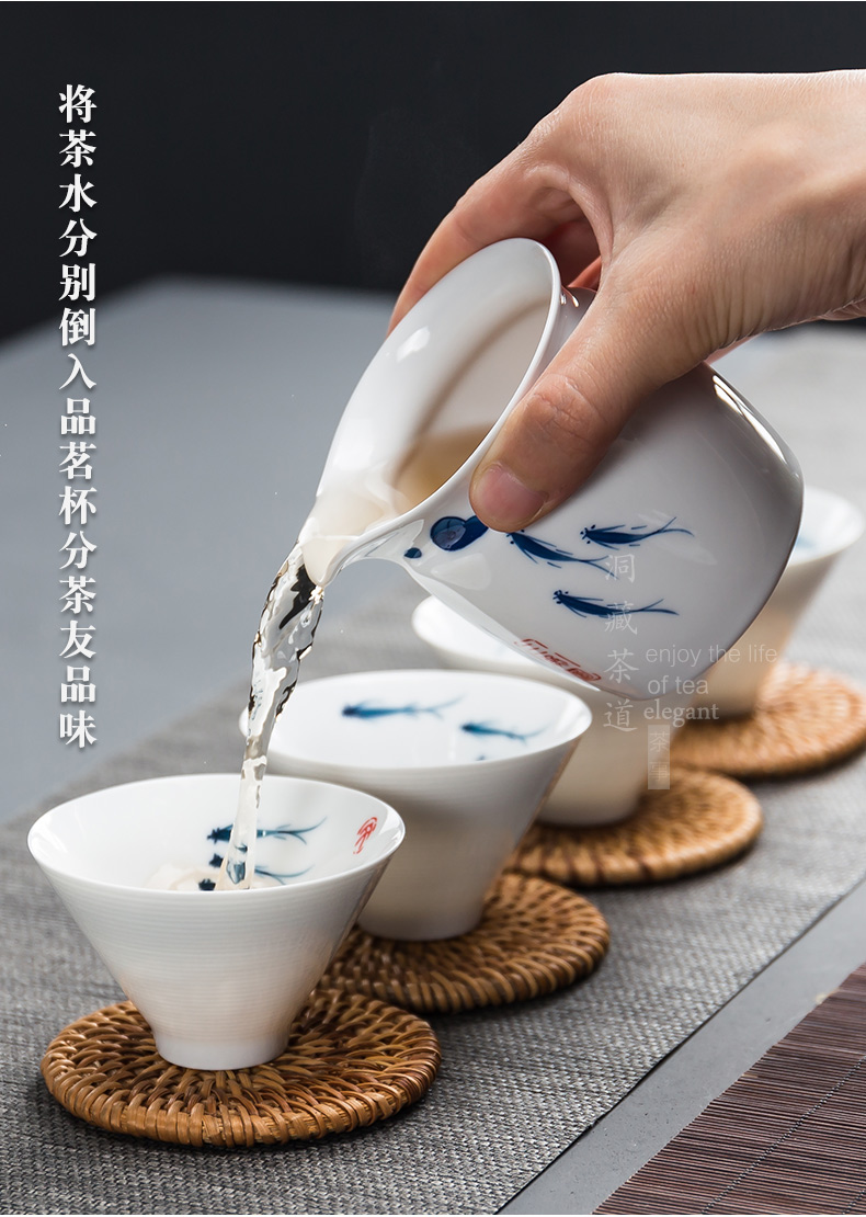 Building In hand - made ceramic fair keller kung fu tea set zero distribution of tea ware and cup and cup, hand draw tea sea