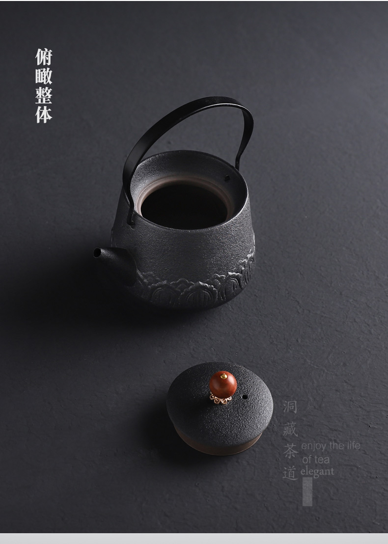 In pot of tea ware archaize floor coarse pottery girder are black pottery clay pu 'er kung fu tea set ceramic teapot In Taiwan
