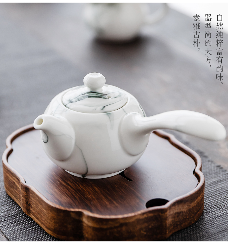 Ink painting in building up ceramic teapot kung fu tea set home office contracted tea side single pot, the pot