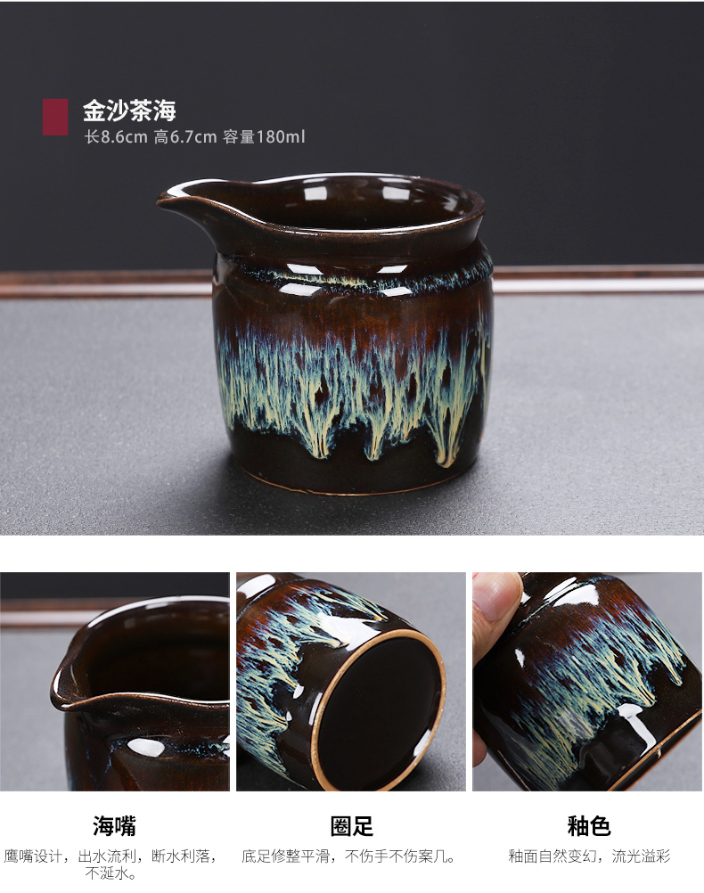 Hole to hide the floor building masterpieces lamp that variable elder brother up with red glaze ceramic kung fu tea teapot teacup sea home outfit