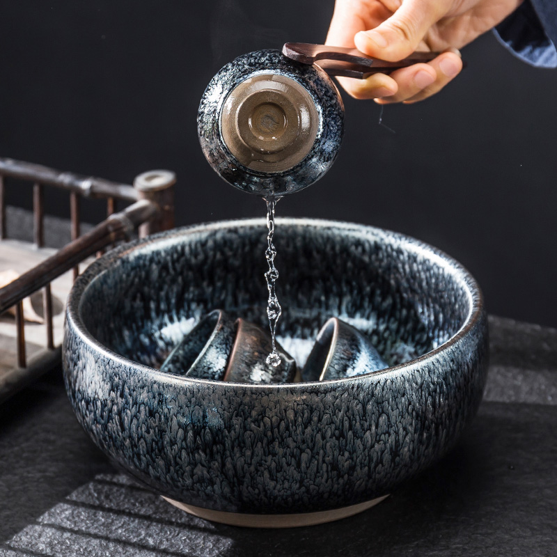 Hole, tire iron flowers hidden floor lamp that build one big tea home tea tea red glaze, wash dishes cup receive basin