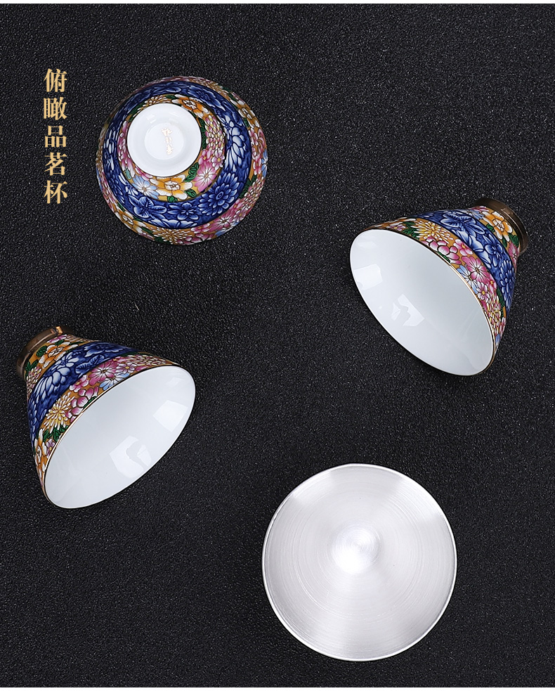 Floor In kung fu tea tasted silver gilding ceramic sample tea cup home tea tea cups, teapots master cup single CPU