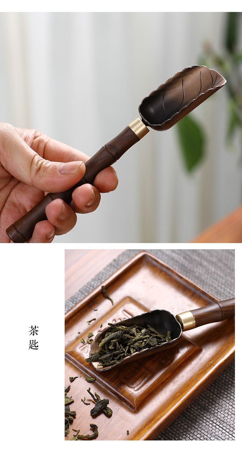 In building ebony six gentleman 's suit kung fu tea tea set household solid wood tea tea set of accessories