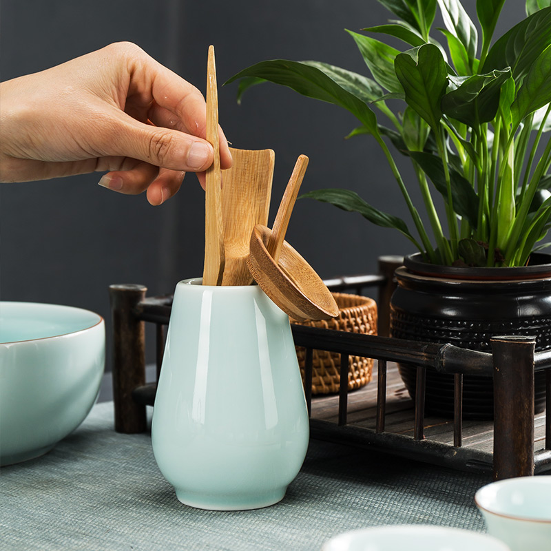 In floor white porcelain kung fu tea tureen teapot teacup household shadow of a complete set of green fat white ceramic tea set