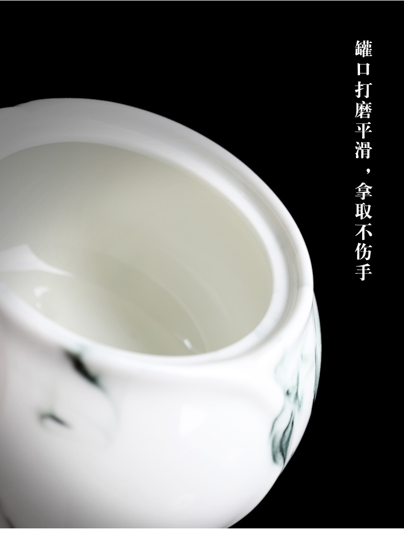 White porcelain hand - made ceramic tea pot in floor storage tanks home office warehouse moistureproof wake tea tea sealed storage tank