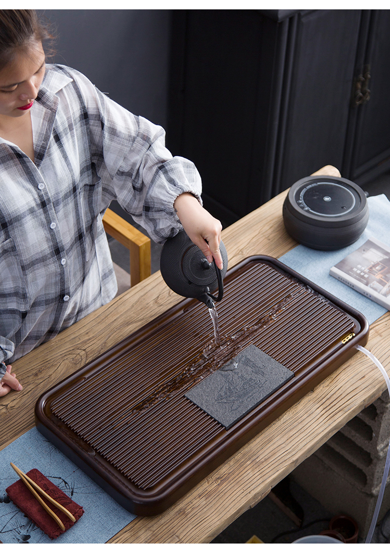 Tea tray hole hidden floor bamboo sharply home sitting room the whole piece of heavy stone tablet contracted dry plate of small Tea table office