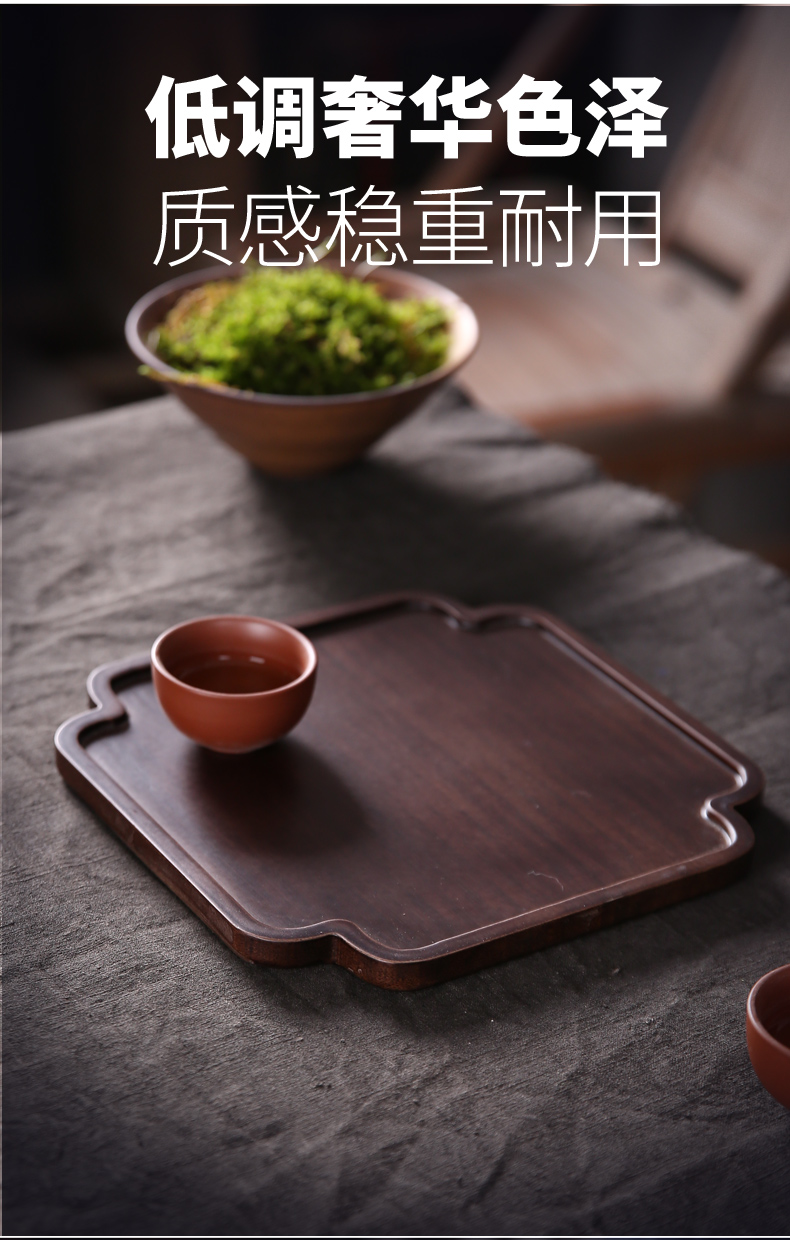 In building heavy bamboo hotel tray tea tray wood tea tray barbecue plate dry fruit tray bread plate