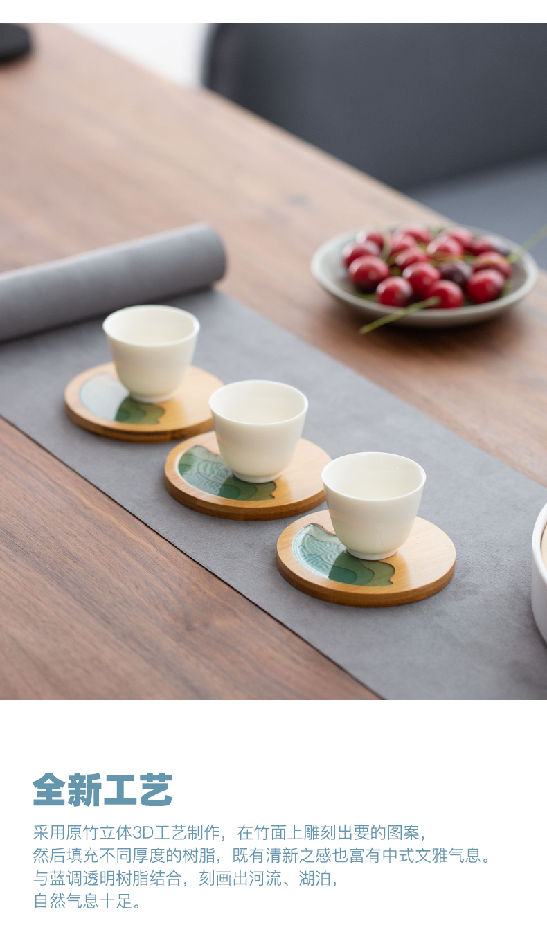 In building cup mat tea sets accessories tea cup mat bamboo household saucer bamboo kung fu tea cup pad