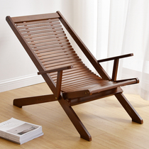 Free installation folding recliner bamboo home leisure lunch chair lazy man bed balcony backrest cool chair beach chair