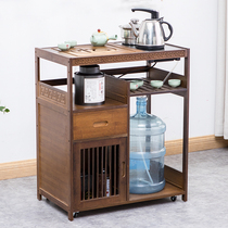 Tea table tea table tea rack rack bamboo solid wood water dispenser bucket tea storage rack side cabinet