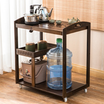 Kung Fu tea table mobile tea table simple living room bamboo solid wood tea rack storage rack water dispenser shelf