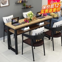 Nail table and chair set simple modern double black nail salon table Japanese Vintage nail table single