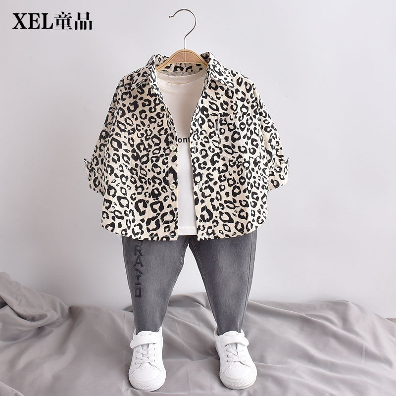 Children's clothing boy's shirt new 2022 spring and autumn Korean version baby BAO WEN shirt children's foreign style long-sleeved top coat