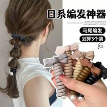 Bubble Braid Braid Braid Hair Cord Women Fashion Butterfly Knot Hair Accessories Straight Telephone Line Hair Ring Zagao Mati Hair Rope Leather Fascia