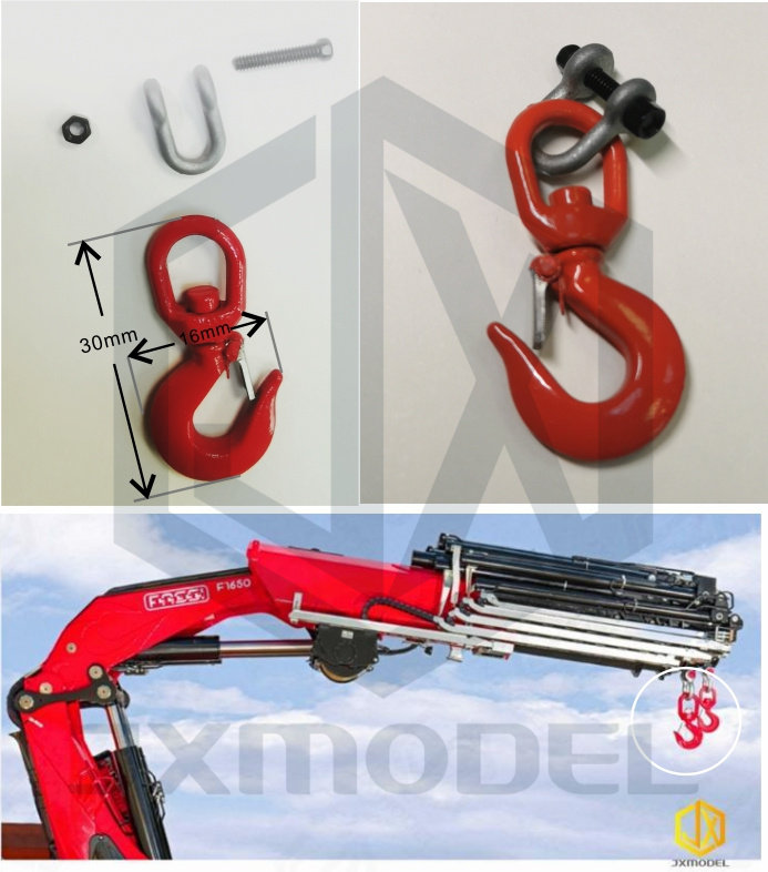 LKW-montierter Kranhaken – Jxmodel F1650 Upgrade- und Modifikationsteile, für Tamiya 1/14 Metallsimulationsschloss – Detail 1