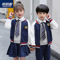 Kindergarten garden clothes autumn and winter clothes British style primary school school uniform set Childrens spring and autumn class clothes sportswear new