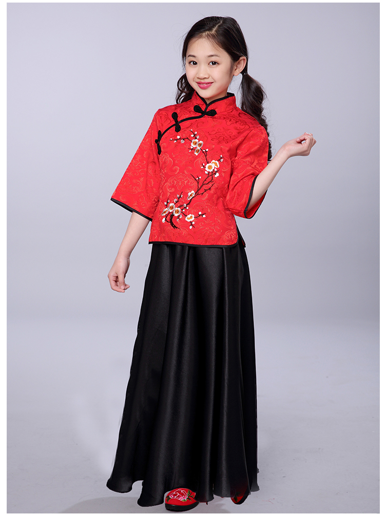 Guzheng trang phục cô gái biểu diễn trang phục cổ điển phong cách dân gian học sinh trang phục trẻ em trang phục hợp xướng trang phục đồ trẻ em